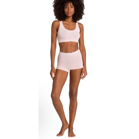 HANRO Touch Feeling Crop Top Bralette Lotus Pink SZ S NWT $120 - Picture 1 of 9